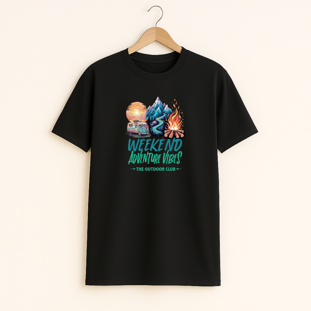 WEEKEND ADVENTURE VIBES Unisex Classic Crew T-Shirt