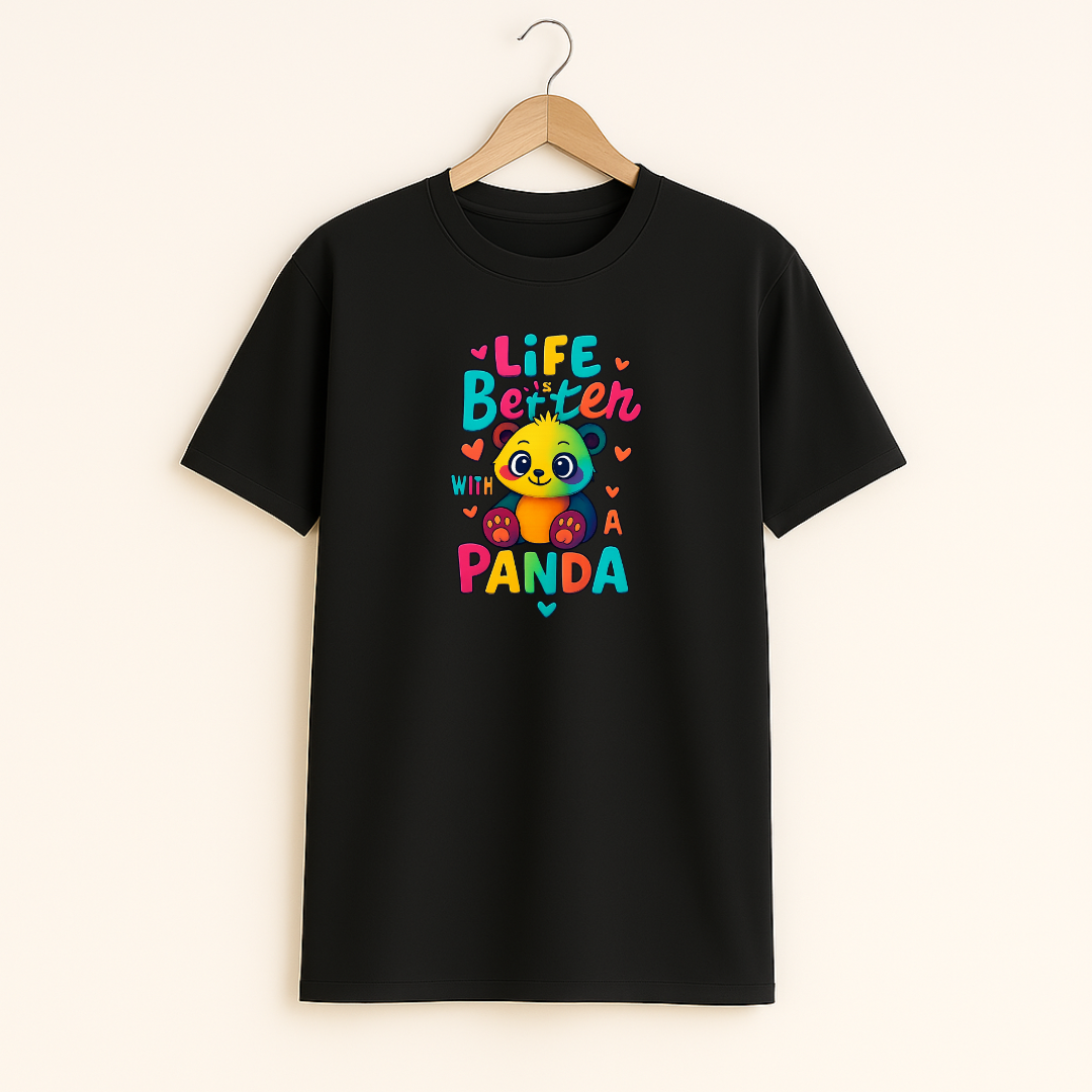Life better with panda Unisex Classic Crew T-Shirt