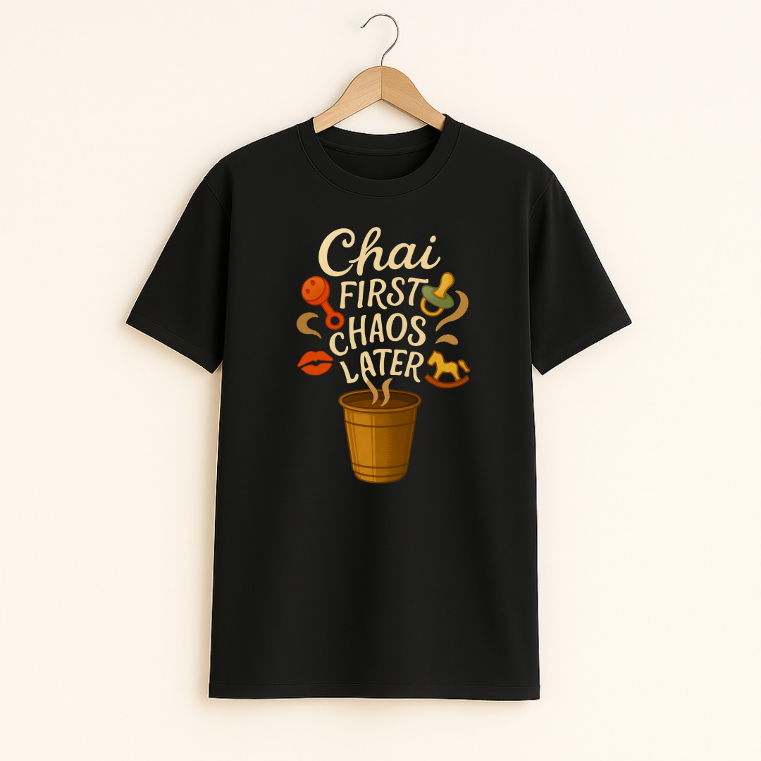 Chai First Chaos Later Unisex Classic Crew T-Shirt