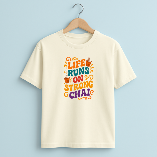 LIFE RUNS ON STRONG CHAI Unisex Classic Crew T-Shirt