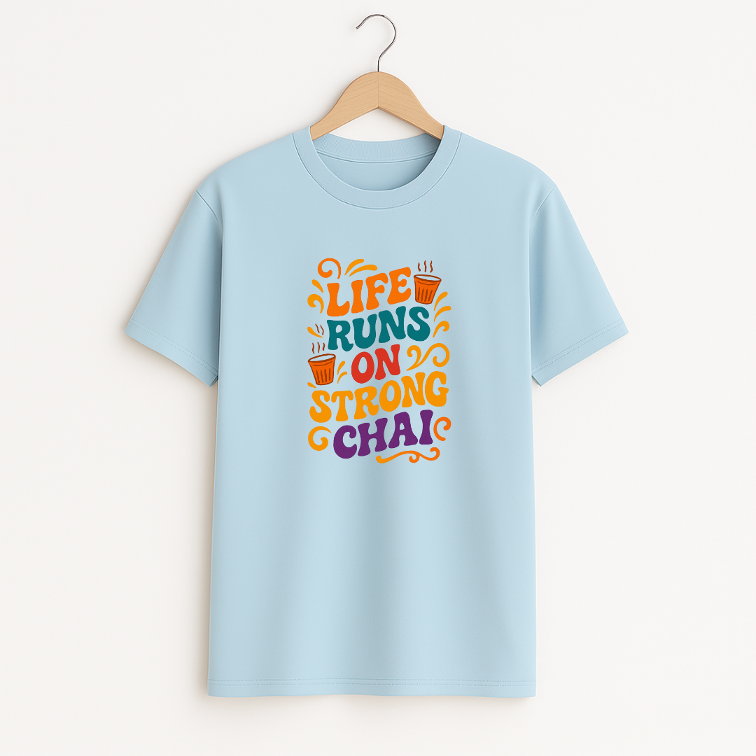 LIFE RUNS ON STRONG CHAI Unisex Classic Crew T-Shirt