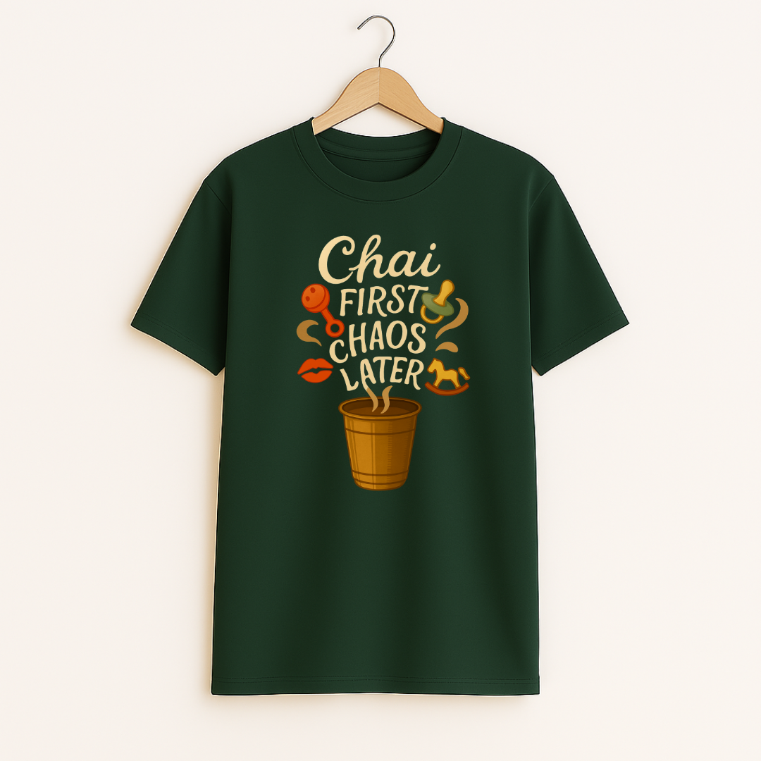 Chai First Chaos Later Unisex Classic Crew T-Shirt