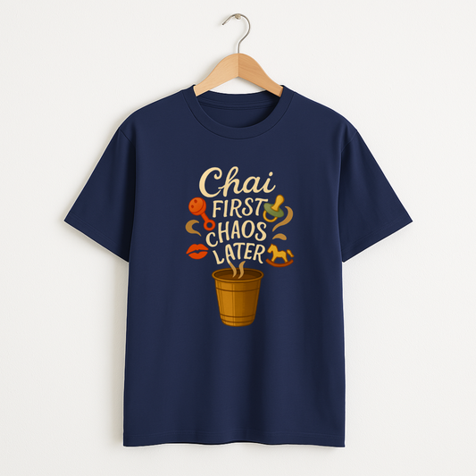 Chai First Chaos Later Unisex Classic Crew T-Shirt