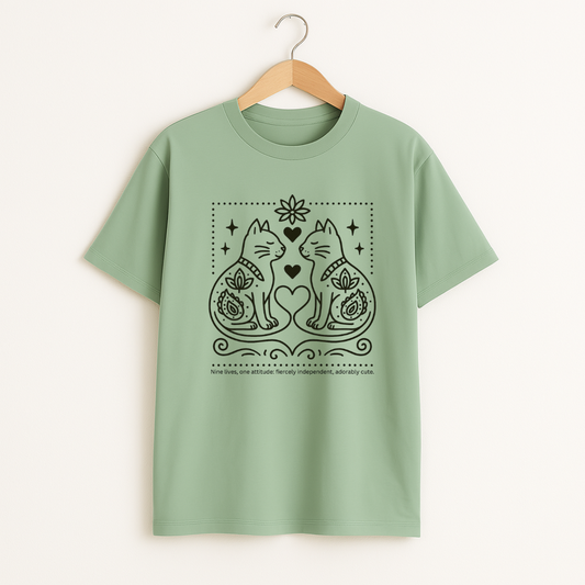 DUAL CATS Unisex Classic Crew T-Shirt