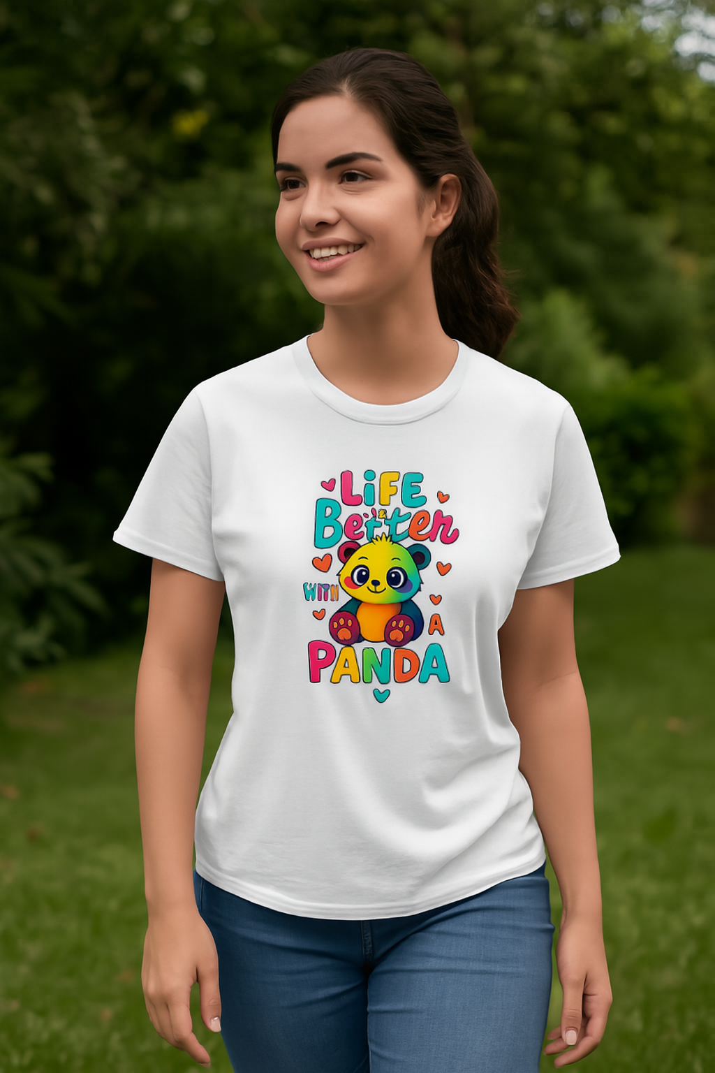 Life better with panda  Unisex Classic Crew T-Shirt