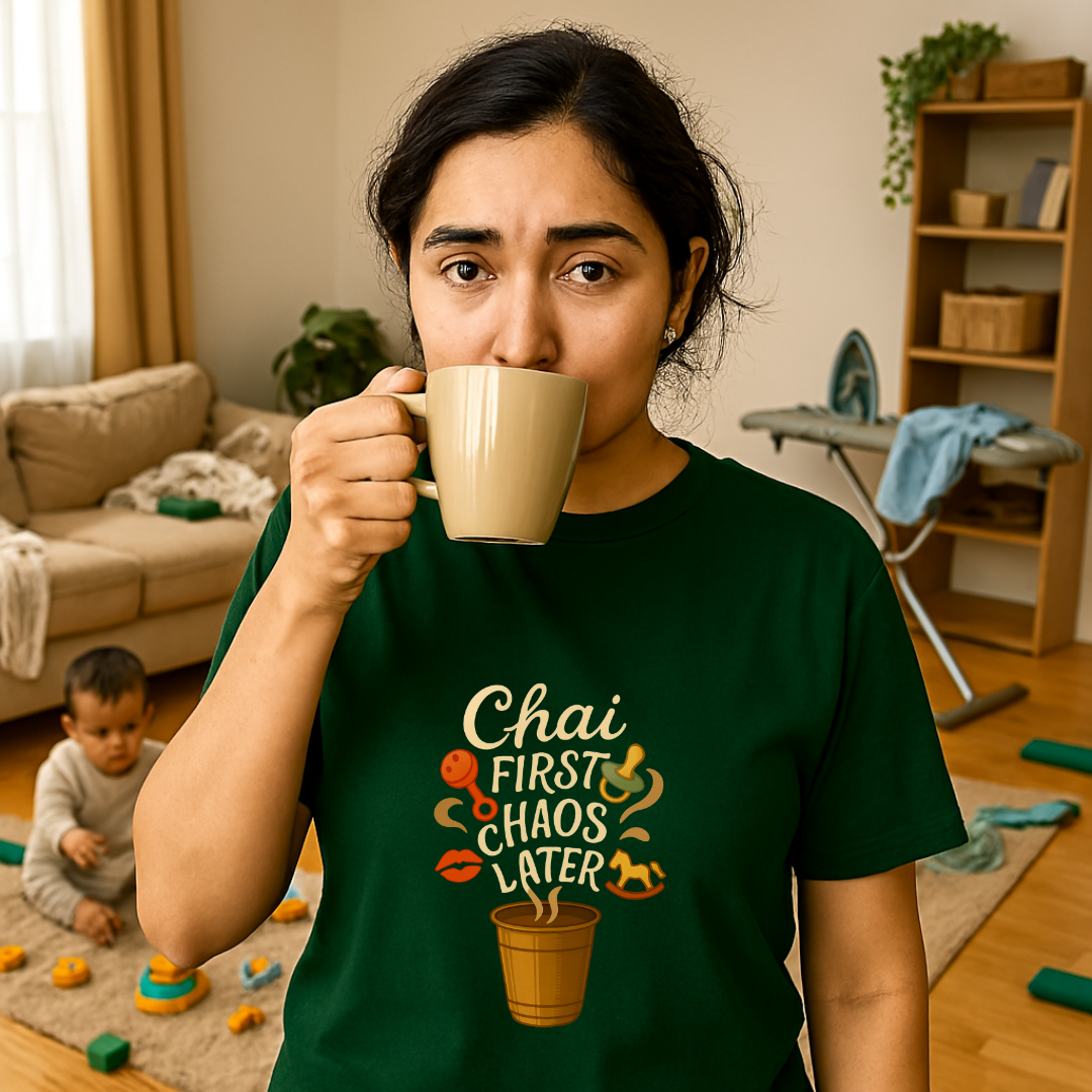 Chai First Chaos Later Unisex Classic Crew T-Shirt